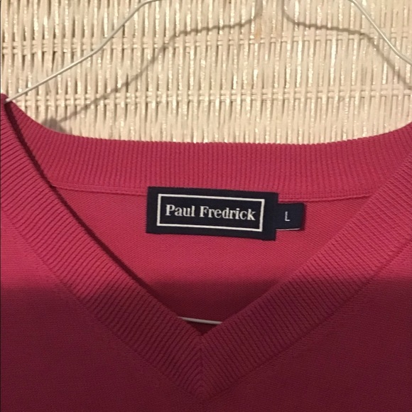 Paul Fredrick Men’s V-Neck Pima Sweater - Picture 4 of 8